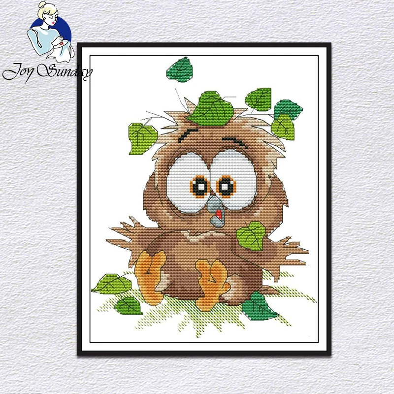 

Joy Sunday Owl baby cross stitch kit printed chinese embroidery needlework 14CT pattern DMC decorations for home for gift giving