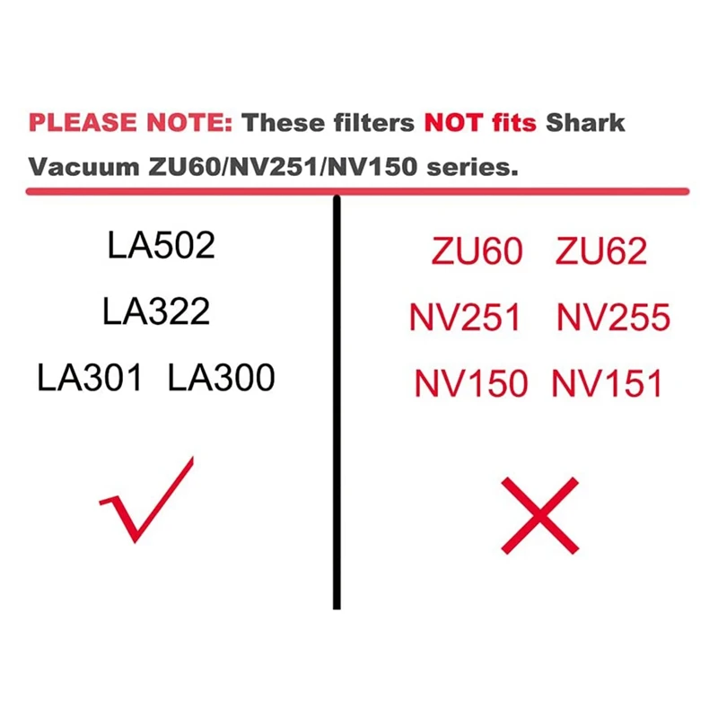 Shark Vacuum LA502, LA322, LA301, LA300 