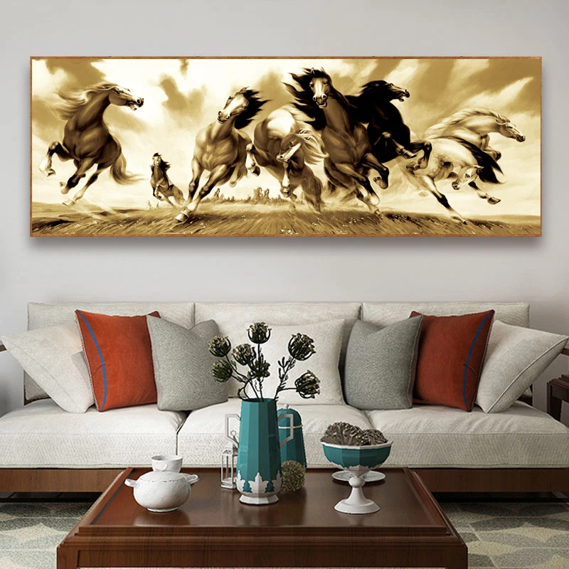 

8 Horses Color Style Wedding Decor Posters and Prints Wall Canvas Paintings for Living Room Art Pictures Bedroom Decoration