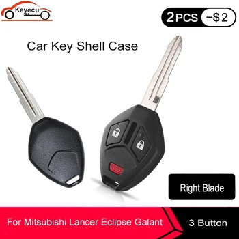 

KEYECU 10 Pcs/lot Remote Car Key Shell Case Fob 2+1 3 Button for Mitsubishi Lancer Eclipse Galant Endeavor Outlander Right Blade