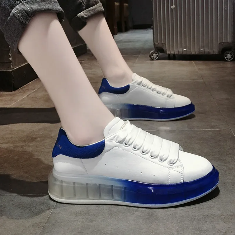 Брендовые осенние трендовые женские прозрачные кроссовки Harajuku женская прозрачная обувь на платформе белая повседневная обувь женская беговая Обувь