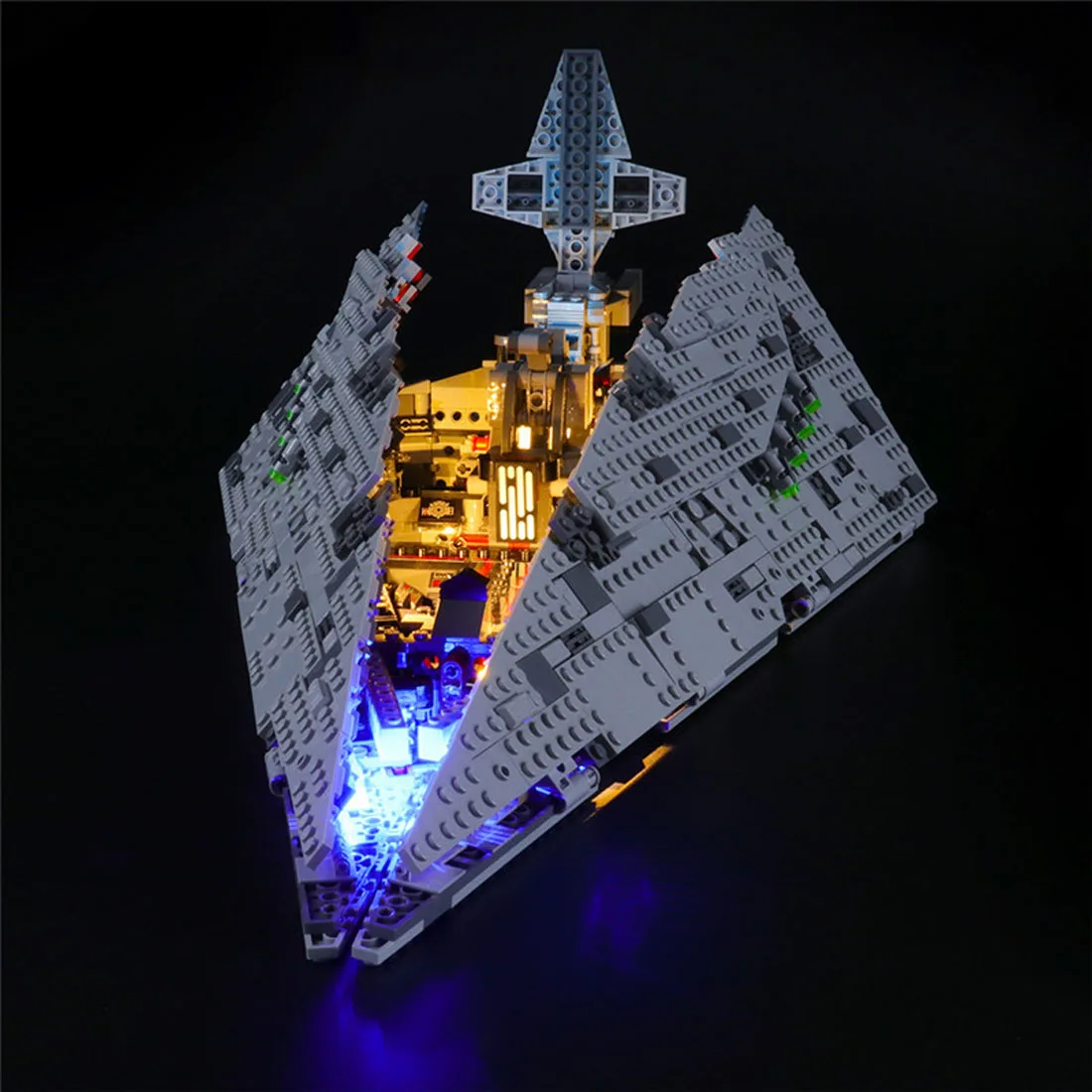 

2 USB Powered LED Lighting Kit for Space Wars Episode VIII First Order Star Destroyer 75190 (LED Included Only, No Kit)