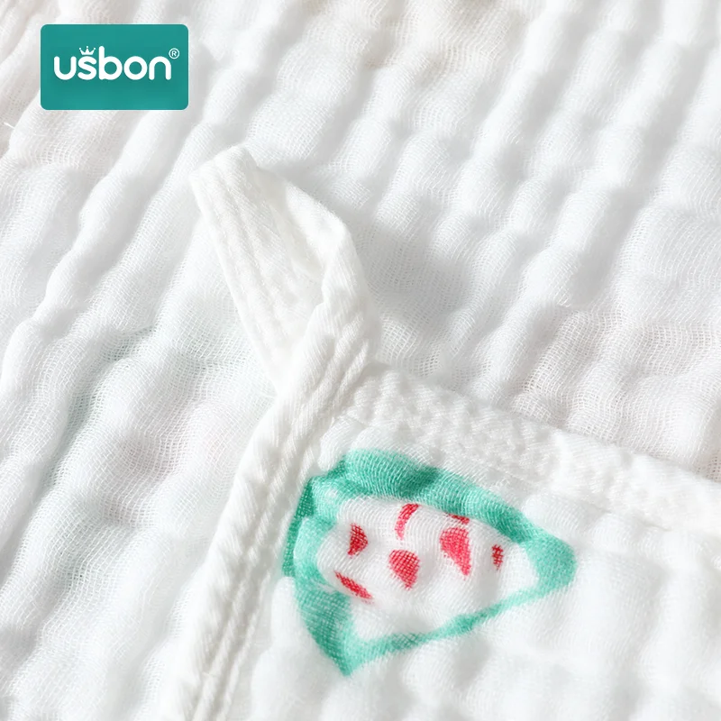 Usbon 4/8 шт. хлопок полотенца для новорожденных вытирания слюней младенцев Полотенца кормящих Полотенца для маленьких мальчиков Bebe, колготки для девочек, Детские мочалки салфетки для бани халаты платок с нарисованным лицом