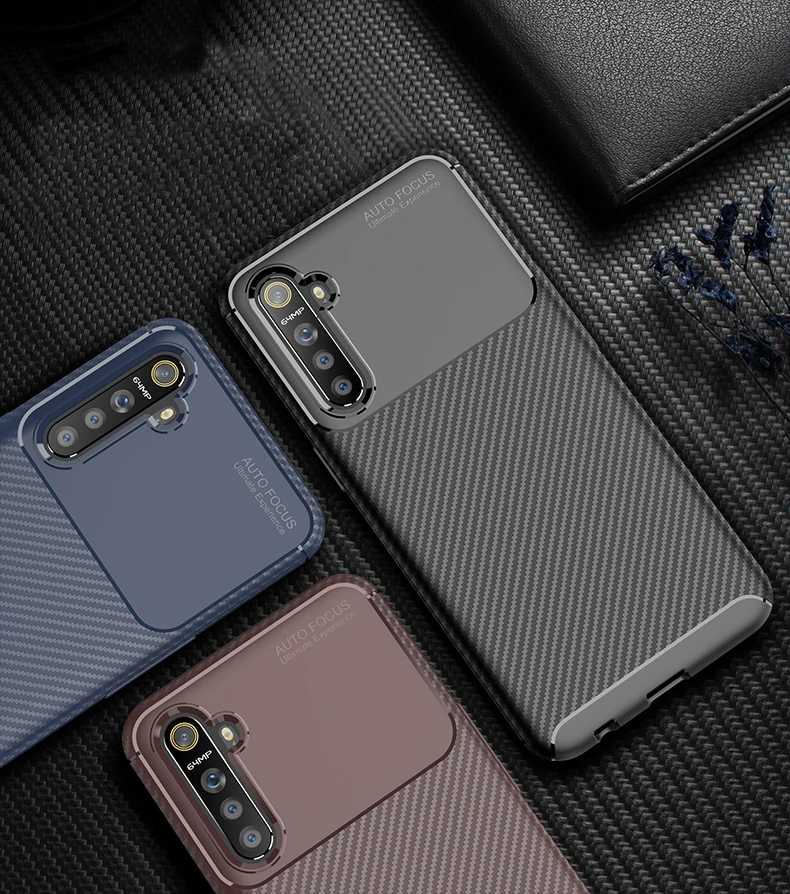 

OPPO A5 A9 2020 Realme XT X2 Realme C1 1 2 3 5 Pro X Lite Soft Silicone Carbon Fiber Phone Protection Back Cover Shockproof Case
