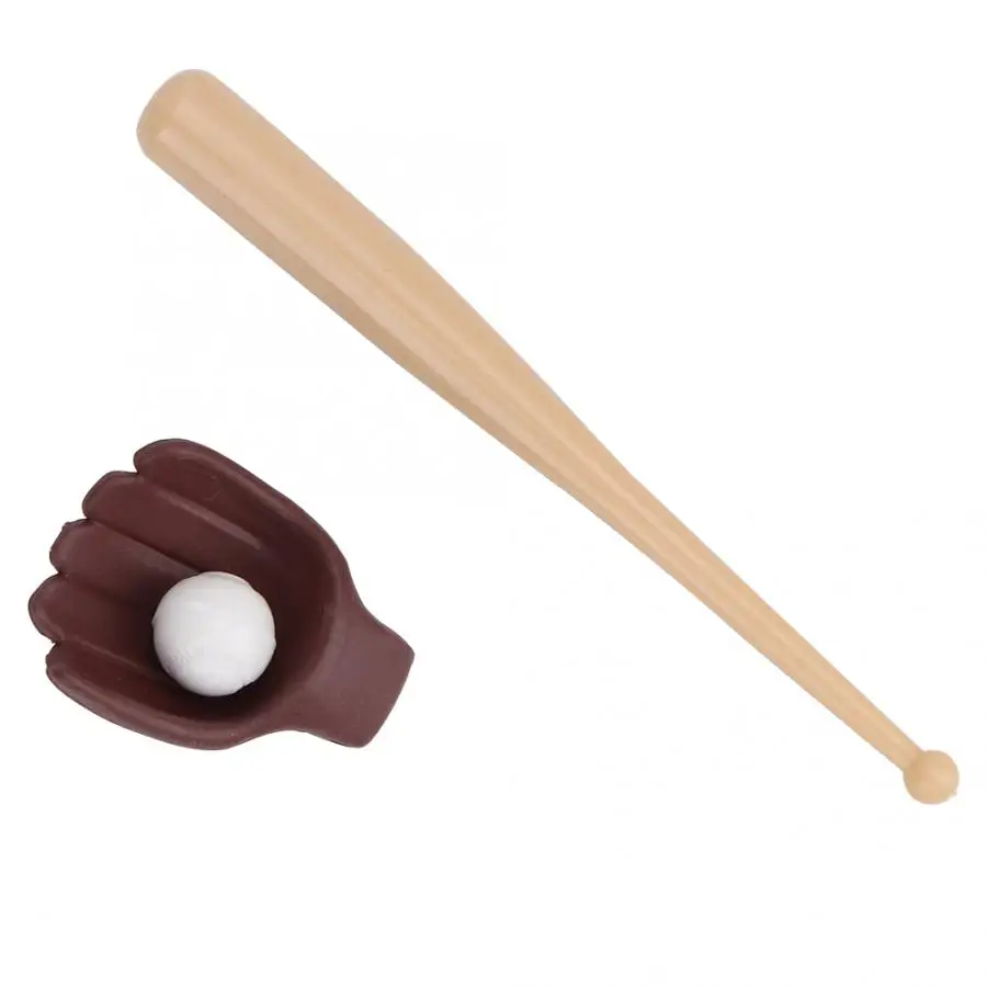 

3pcs 1:12 Miniature Dollhouse Furniture Simulation Baseball Sport Bat Ball Glove Children Pretend Play Toy Doll house Accessory