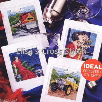 

CD182 18ct DIY Greeting Card Art Popular Full Set CrossStitch Greeting CardBirthday Christmas Gift Beauty wine Just For You