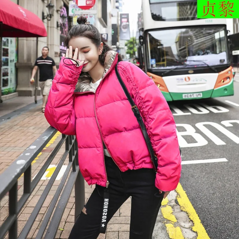 

2018 Winter New Style WOMEN'S Dress Korean-style Students Short High Extra Short Small Cotton-Padded Jacket down Jacket Cotton-p