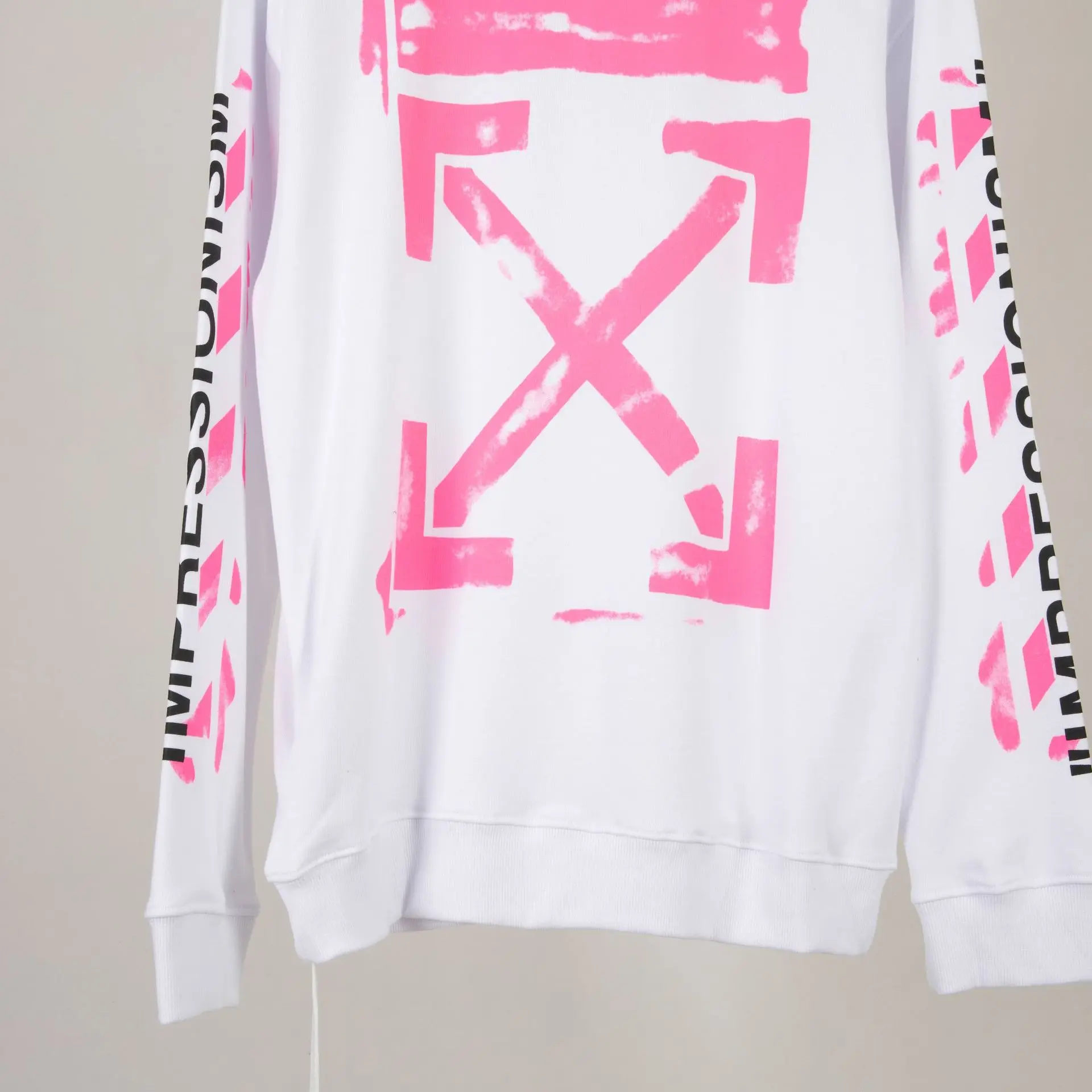 OFF-WHITE OW Весна и лето 99 лет краска пара мужская хлопковая толстовка с круглым вырезом