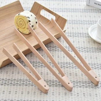 

Hot Japanese-style Beech Wood Bread Pastry Clip Wooden Salad Clip Food Clip Wooden Tweezers
