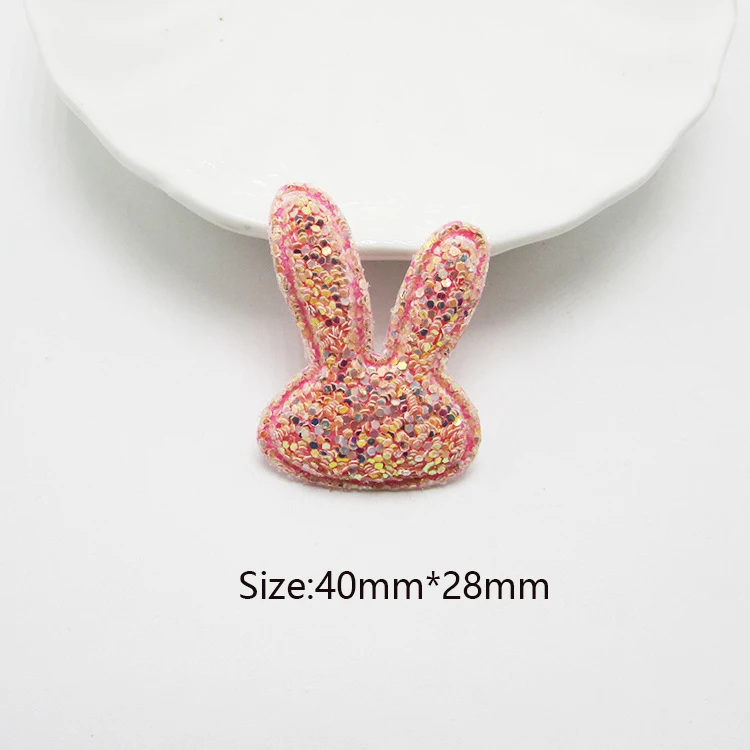 D33-Bunny-3 Кролик/бабочка блестящая ткань с пайетками мягкие патчи Аппликации для рукоделия одежда поставки DIY заколка для волос брошь аксессуары заколки для рукоделия - Окраска металла: D33-Bunny-3
