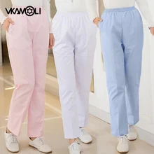 Vkamoli медицинские брюки для медсестры белые летние брюки для медсестры розовые синие рабочие брюки с эластичной резинкой на талии одежда для медсестры товары для больниц