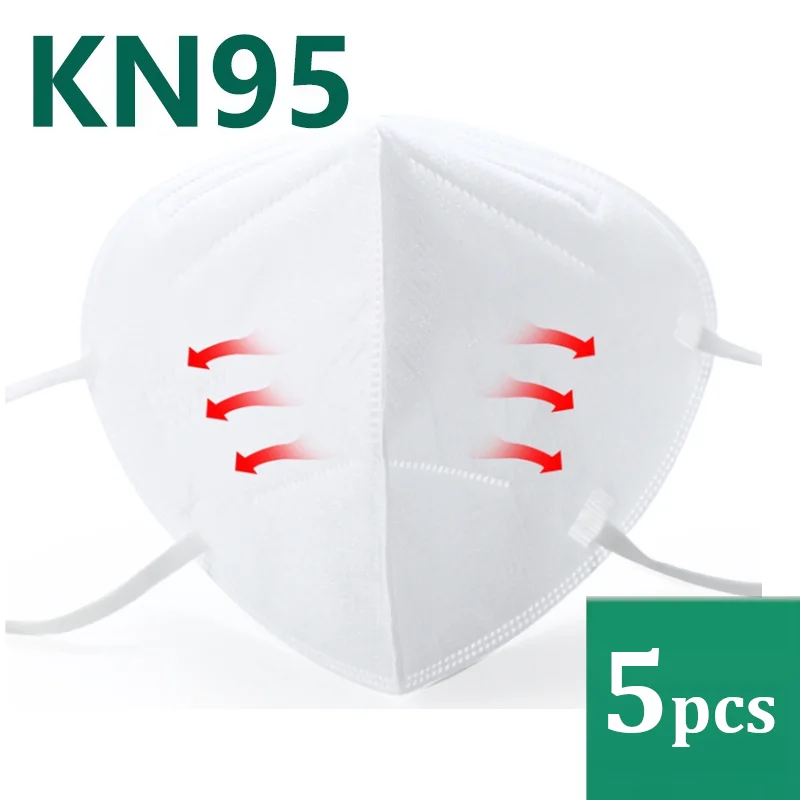 

5pcs KN95 Mask Anti Dust Protection Masks Fog Smoke PM2.5 KN 95 Face Mouth Mask Bacteria Proof Safety Work Particulate Filter