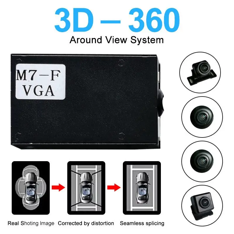 

Car DVR HD 3D 360 Surround View System Driving With Bird View Panorama System 4 Car Camera 3D 1080P DVR G-Sensor New
