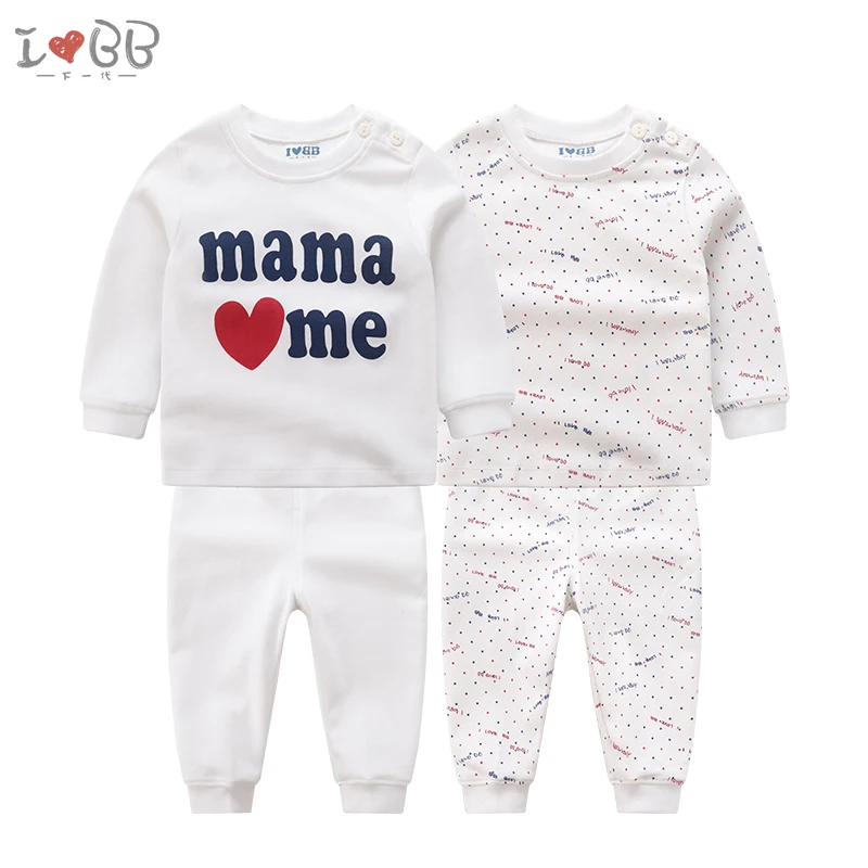 Комплект из 2 предметов; Комплект для сна для малышей; пижамы для малышей; хлопковые пижамы для мальчиков и девочек 3-24 месяцев; унисекс