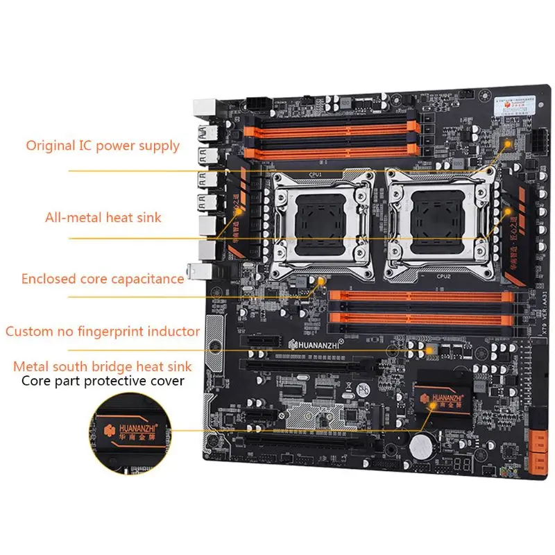 Huananzhi X79-8D материнская плата, отдельные части двухъядерного процессора Intel Процессор LGA 2011 E5 2689 2670 V2 DDR3 1333/1600/1866 МГц 256 ГБ M.2 NVME SATA3