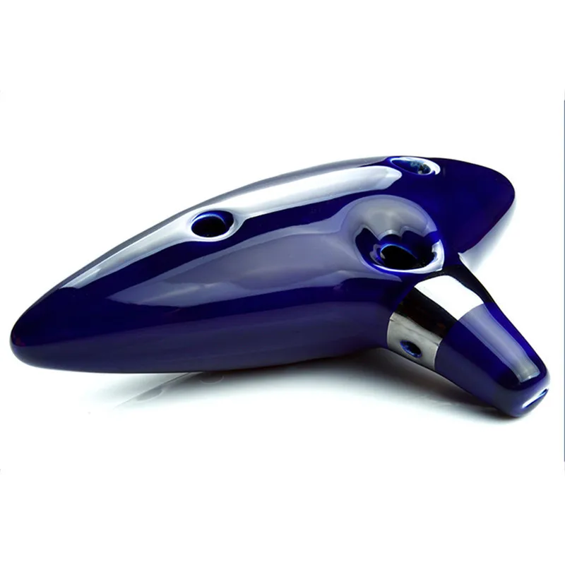 

Blue 12 Hole Ocarina Ceramic Alto C Legend of Zelda Ocarina Flute Blue Ocarina Inspired of Time Musical Instrument