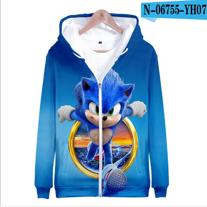 sonic the hedgehog zip up hoodie