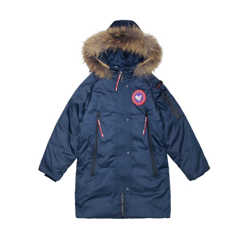 

Boys Winter Parka Thicken Windproof Warm Kids Coat Waterproof Children Outerwear White Duck Down Boys Jacket Clothes 6-14Y
