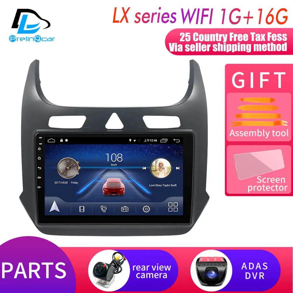 LX player 1G16G DVR 4G Lte Android 9,0 gps Мультимедийная навигационная система для Chevrolet cobalt 17 18 автомобильный dvd-плеер Подушка монитор подголовник радио - Цвет: LX player 1G16G DVR