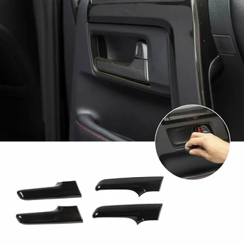 

4Pcs Car Black Woodgrain Internal Door Handle Knobs Frame Cover Trim for Toyota 4Runner 2010-2019