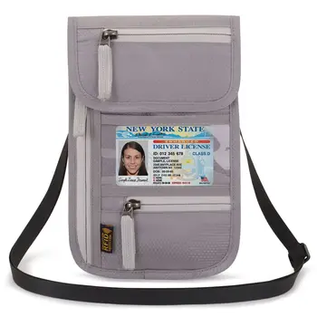 

Cross-border travel passport bag multi-functional document bag waterproof passport RFID document bag hang neck bag abroad.