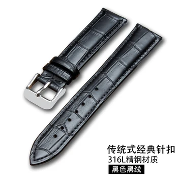 

Genuine Leather Watchbands 12/14/16/18/19/20/22/24 mm Watch Steel Pin buckle Band Strap High Quality Wrist Belt Bracelet + Tool