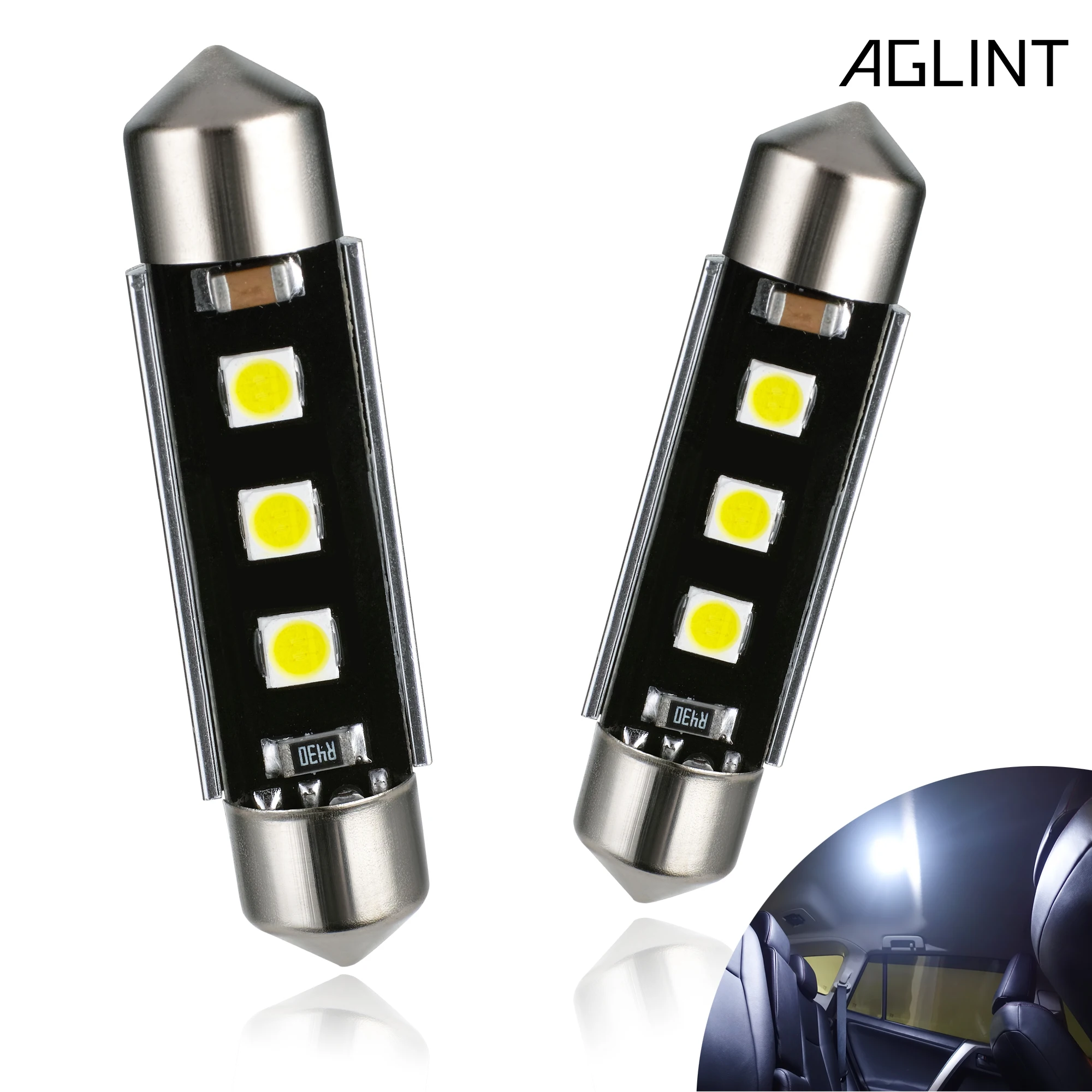 AGLINT ڵ  Ʈ ĵ, 佺 LED ,  , ׸   ,  6000k, 12V, 41mm, 42mm, C5W, 2 