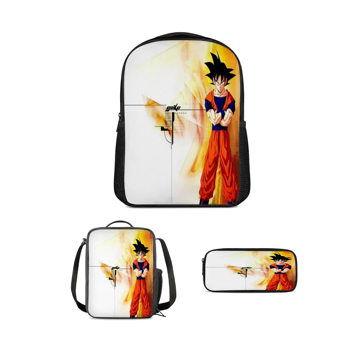 

Custom Pattern Anime Dragon Ball 3Pcs Backpack Set Little Boys Girls Cool Student Kids School Bagpack Children Bookbags Mochila