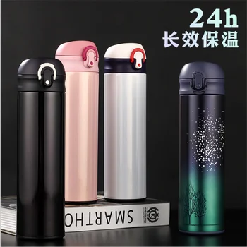 

500ML Stainless Steel Double Wall Insulated Thermos Cup Vacuum Flask Coffee Mug Travel Drink Bottle Home Office Thermocup