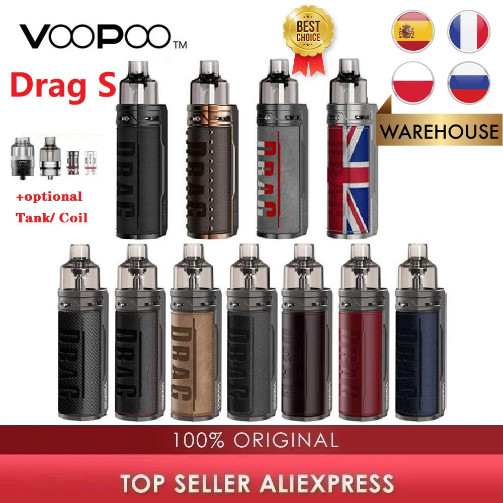 Хит! Набор VOOPOO DRAG S 60 Вт VW Pod Kit 2500 мАч встроенный аккумулятор Gene.TT чипсет и 5-60