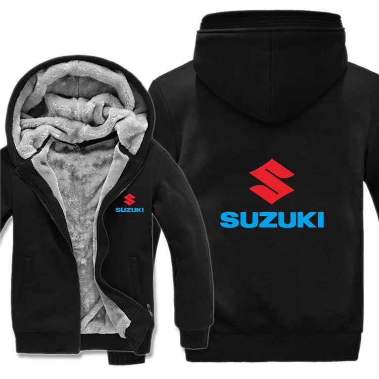 Suzuki Мотоциклы толстовки утепленная куртка шерстяная подкладка флисовый пуловер Мужское пальто Suzuki толстовки пальто HS-053