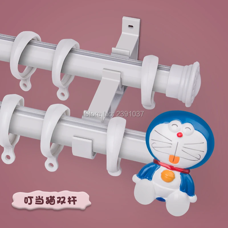 Японский Jingle cat двойной карниз белый медведь декоративная головка для детской комнаты алюминиевый сплав занавес набор немой Римский Полюс