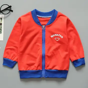 

ZWF280 Autumn New Children's Clothes Baby Boys Girls Baseball Jacket Fashion Zipper Collar Top For Kids Clothes Autumn Coat