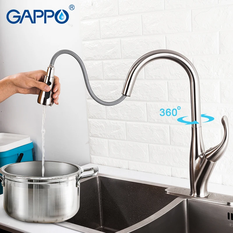  GAPPO Pull Out Kitchen Faucets Sink Faucet Brass Mixer Tap 360 Degree Water Mixer Tap kitchen water - 4000237368218