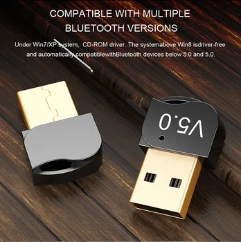 

USB Bluetooth 5.0 Bluetooth Adapter Receiver Wireless Bluethooth Dongle For Win 8/10 Computer Mini Music Bluthooth Transmitter
