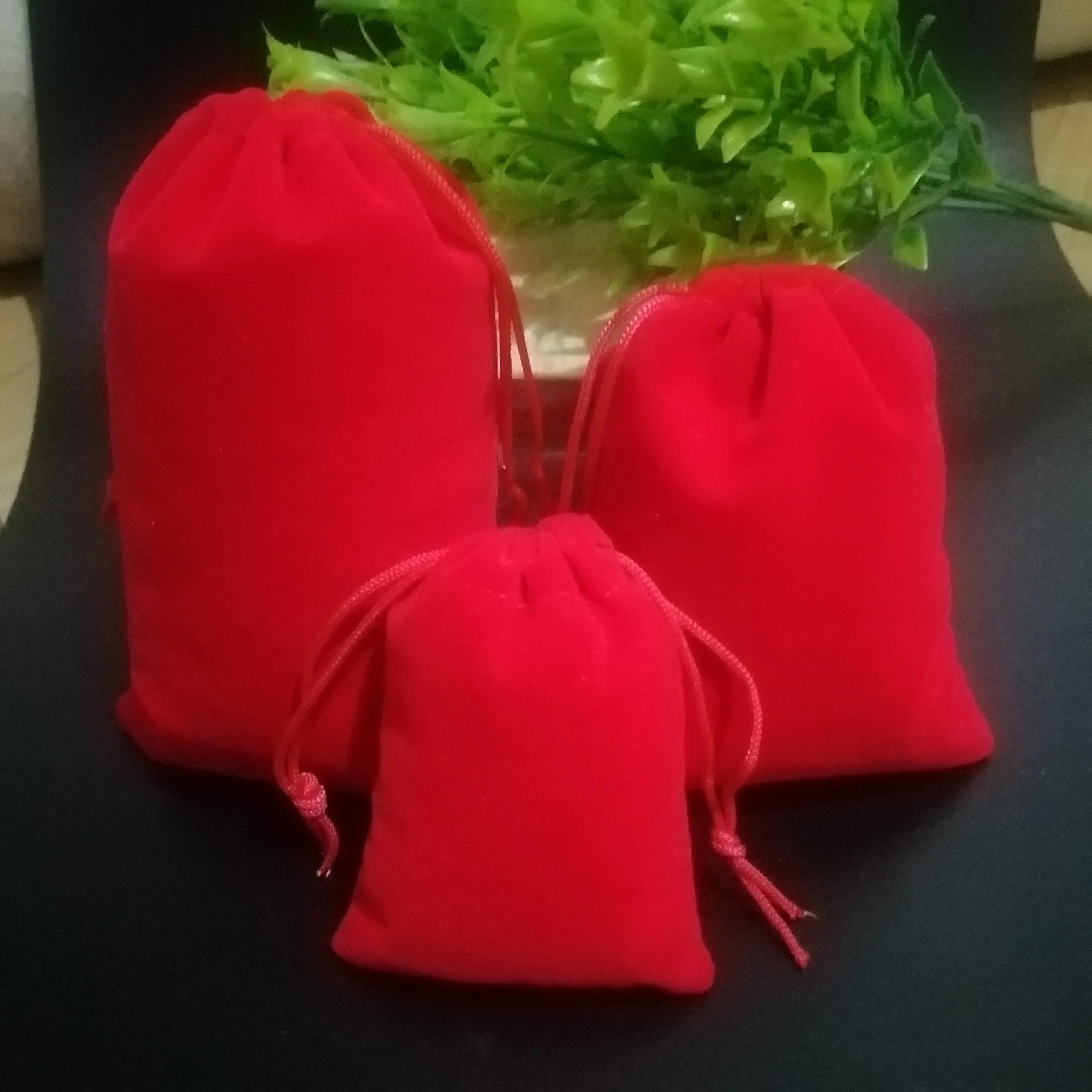 20PcsLotRedVelvetGiftBagsDrawstringsPouchesJewelleryBags