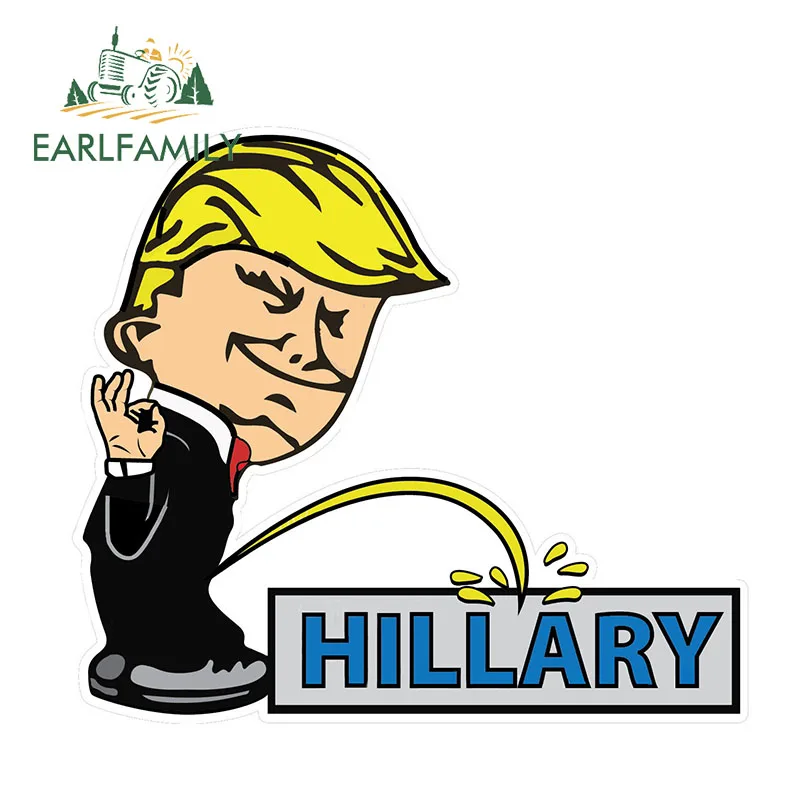 EARLFAMILY 13 см X 11 5 Анти Хиллари Дональд Трамп для президента 2016 Calvin Пи забавная