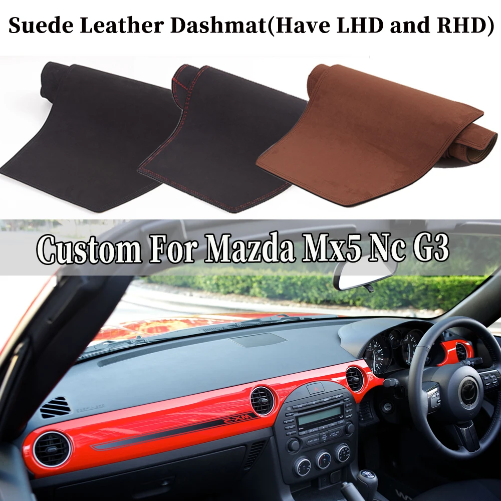 Accessories Carstyling Suede Leather Dashmat Dashboard Cover Dash Mat Carpet For Mazda Mx5 Nc