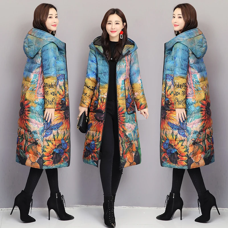 

White Duck Down Jacket Women Plus Size Winter Coat Women Hooded Down Coat Puffer Jacket Warm Parka Casaco 1858 YY1408