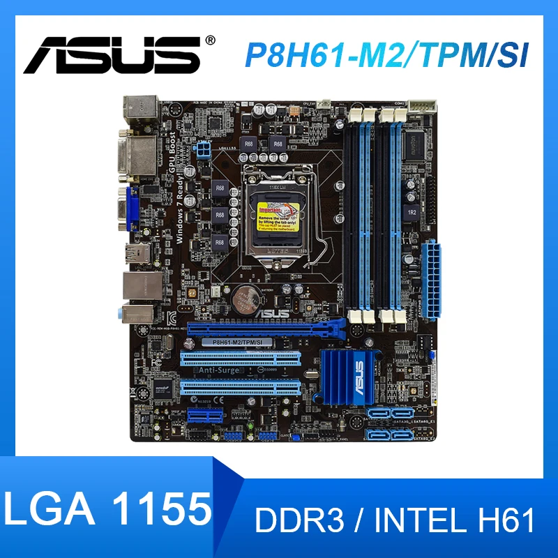 Placa mãe lga 1155 asus P8H61 M2/tpm/si placa mãe 1155 ddr3 intel ...