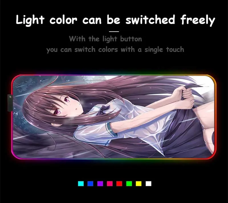 XGZ аниме девушка мокрая после дождя пользовательский большой RGB коврик для мыши черный замок край компьютерный стол коврик резиновый нескользящий для Csgo Dota Gamer