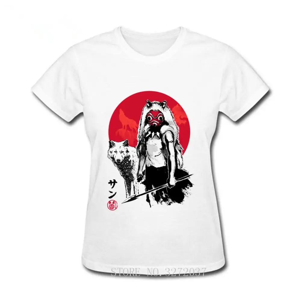 Mononoke Wolf/футболка для девочек sumi-e neigher Totoro Studio Ghibli футболка 100% хлопок топы с