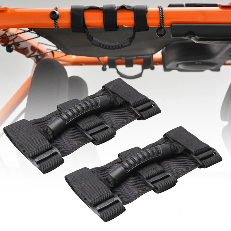 2 PCS Roll Bar Grab Handles for Jeep Wrangler JK TJ YJ Black Car Truck Interior Roof Handle Roll Bar Hand Grip High Quality