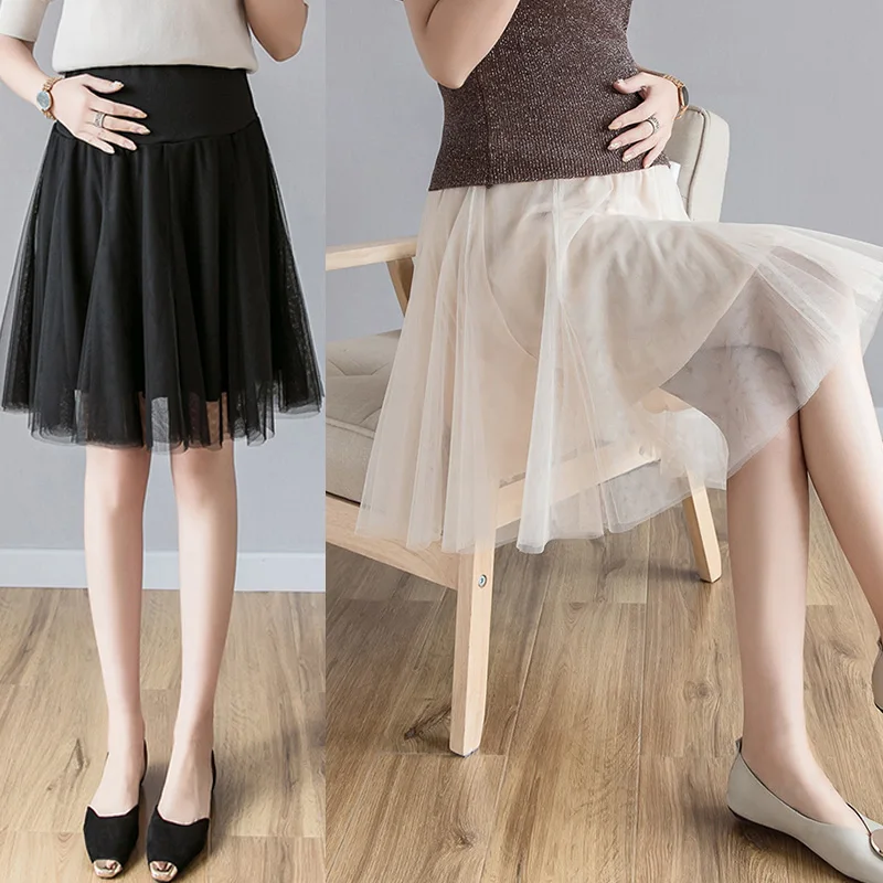 

2019 New Korean Style Short Skirt Maternity Fashion Pleated Spring Summer Autumn Faldas Pregnant Women Pregnancy Clothes