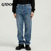 Aliexpress - GTDOM Men Four Seasons Jeans Retro Fashion Personality Long Pants 2021 Spring New Denim Blue Pockets Button Fly Casual Jeans