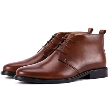 

Round Plain Toe100%genuine Calf Leather Boot Patina Brown Handmade Outsole Leather Men Boot Casual Men's Ankle Boot