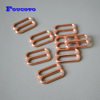 

200Pcs/Lot Adjustment DIY Accessories for 25mm Webbing Rose Gold Metal Slider High Quality Plated Metal DIY Dog Collar Belts