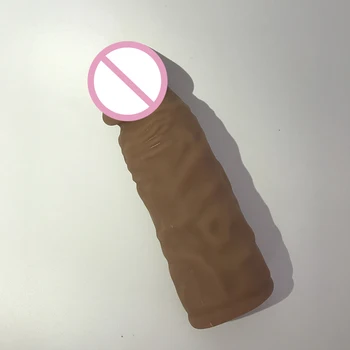 Mini 14cm Sot TPE Realistic Dildo Penis Sleeve Reusable Condom Penis Extension Cock Enlarger Penis Sheath Delay Ejaculation Sex 3