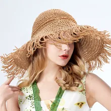 Новые модные пляжные шляпы с широкими полями для женщин, флоппи летние соломенные шляпы, летние кепки с козырьком, Прямая поставка# Zer