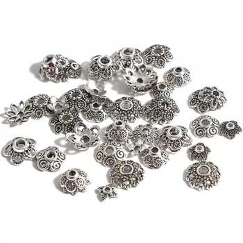 

New Arrival Antique Silver Color Zinc Alloy Metal Flower Spacer Beads Cup For Needlework Charm For Jewelry Bracelet Making